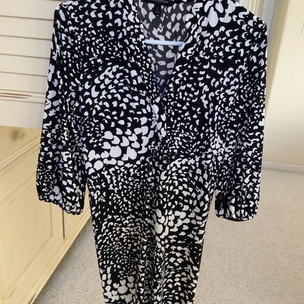 Banana Republic Black and White Patterned Dress